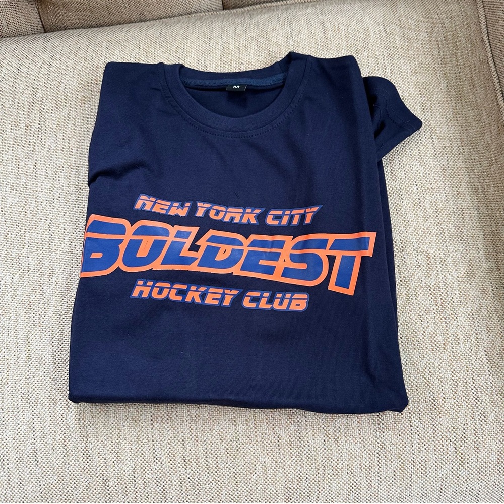 Boldest Navy Blue New York City Boldest Hockey Club Tee Shirt